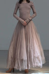 marc le bihan 21907 wood rose backless long-sleeved ballet dress